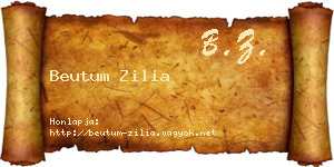 Beutum Zilia névjegykártya